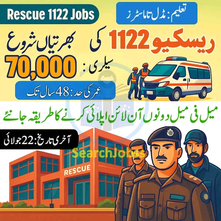 Latest New Rescue 1122 Service Jobs Post 2025