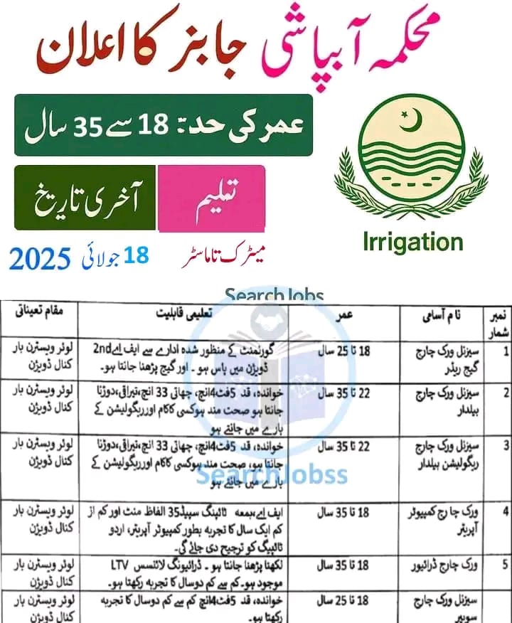 abpashi department jobs 2025, irrigation department jobs, govt irrigation jobs pakistan, punjab irrigation vacancies, sindh abpashi department, latest sarkari nokri 2025, abpashi jobs apply online, irrigation staff hiring, engineering jobs abpashi, water department jobs pakistan, abpashi naukriyon ka elan, irrigation jobs advertisement, abpashi technical staff jobs, govt jobs water sector, irrigation field vacancies 2025