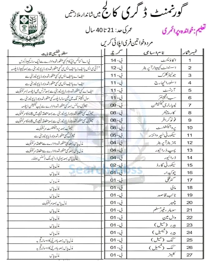 Government PG College Jobs 2025, Post Graduate College Vacancies, Lecturer Jobs Govt College, Teaching Jobs 2025, Government College Careers, Academic Staff Recruitment, Public College Jobs Pakistan, Higher Education Jobs, College Faculty Posts, PG College Opportunities